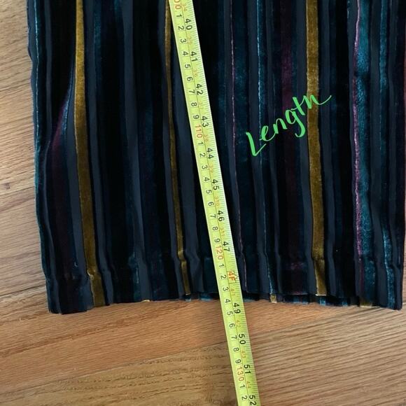 Forest Lily Velvet Burnout Jumpsuit Womens 6 Black Green Retro 70s Disco Classic - Picture 9 of 9